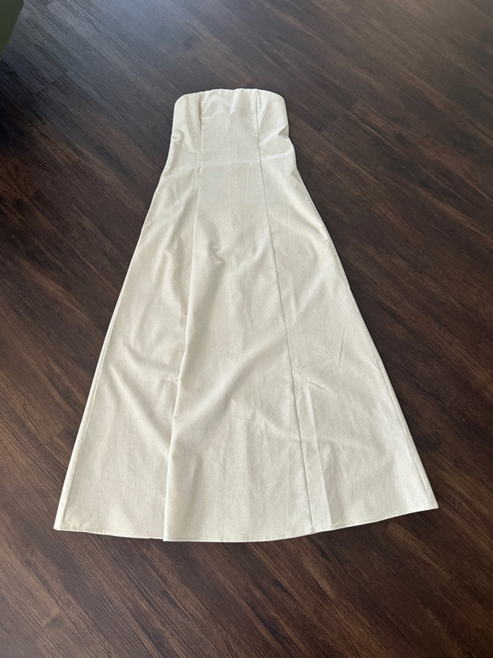 Commense Strapless Cream A-Line Dress